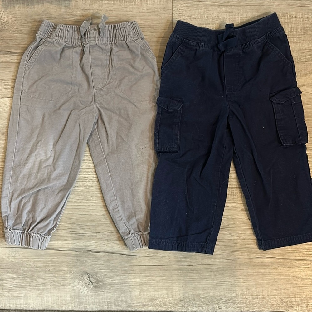 Garanimals Boys Tan and Navy Cargo Jogger Pants